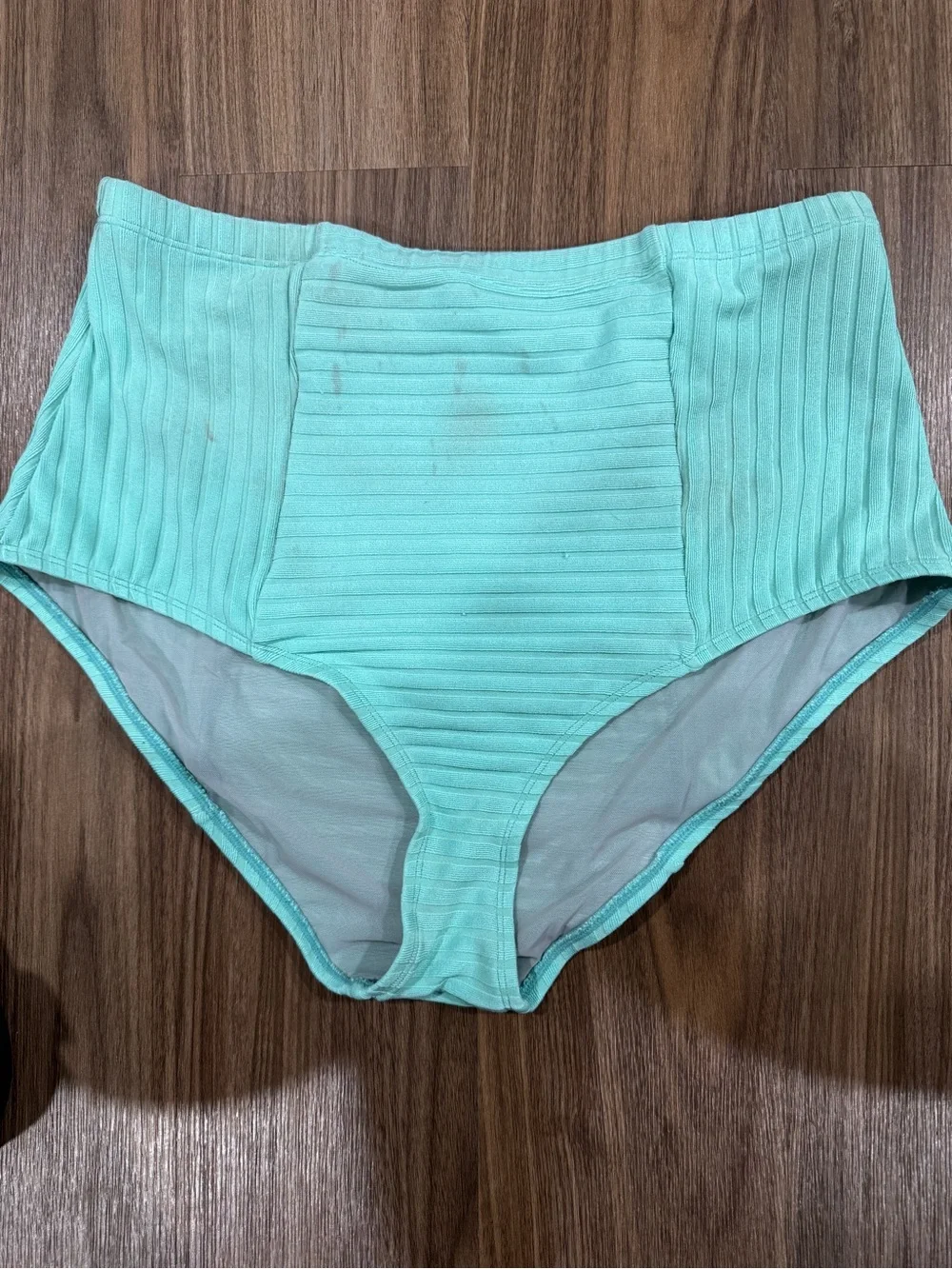 torrid Light Aqua Ribbed High-Waist Bikini Bottoms